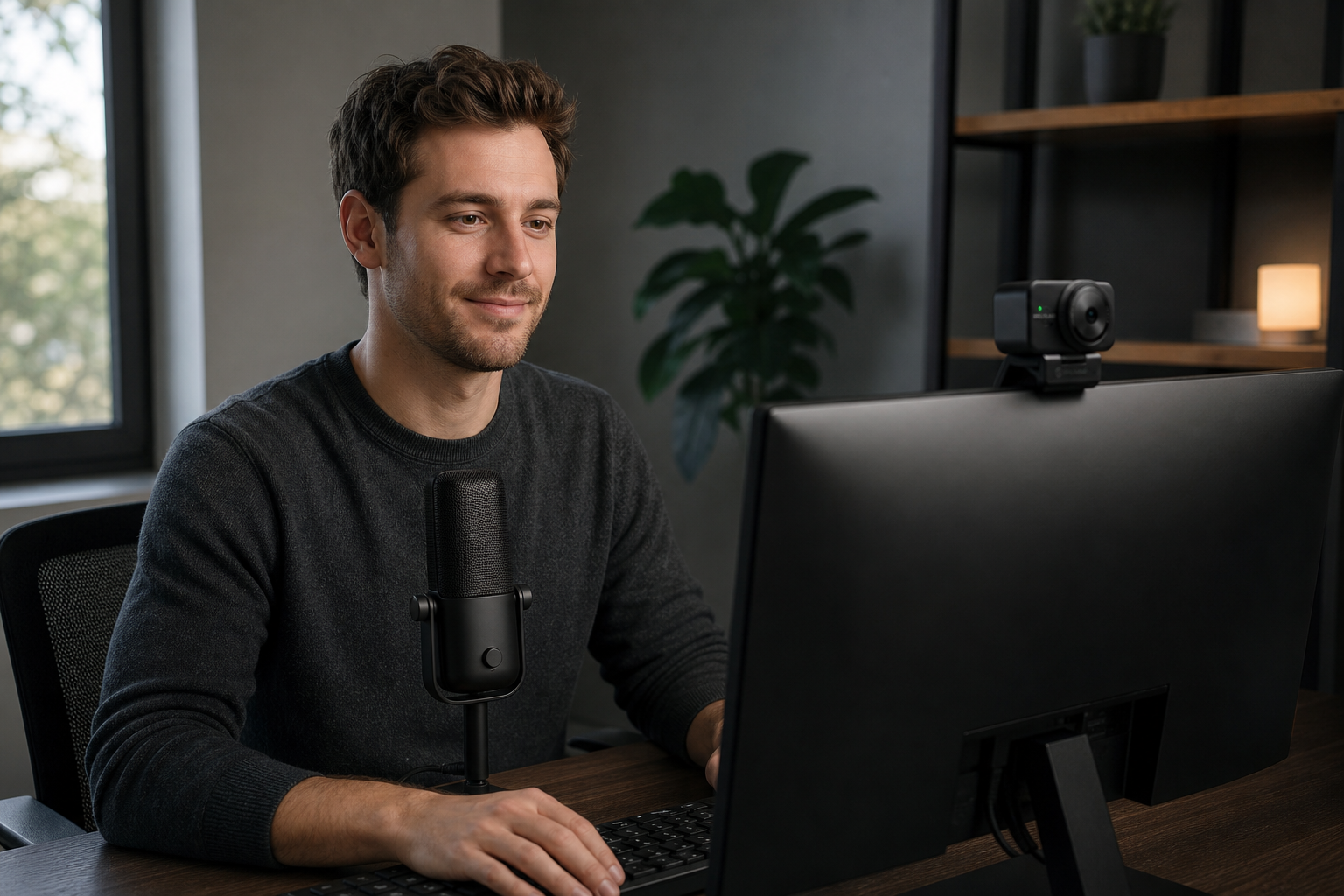 Webcam desktop streaming setup