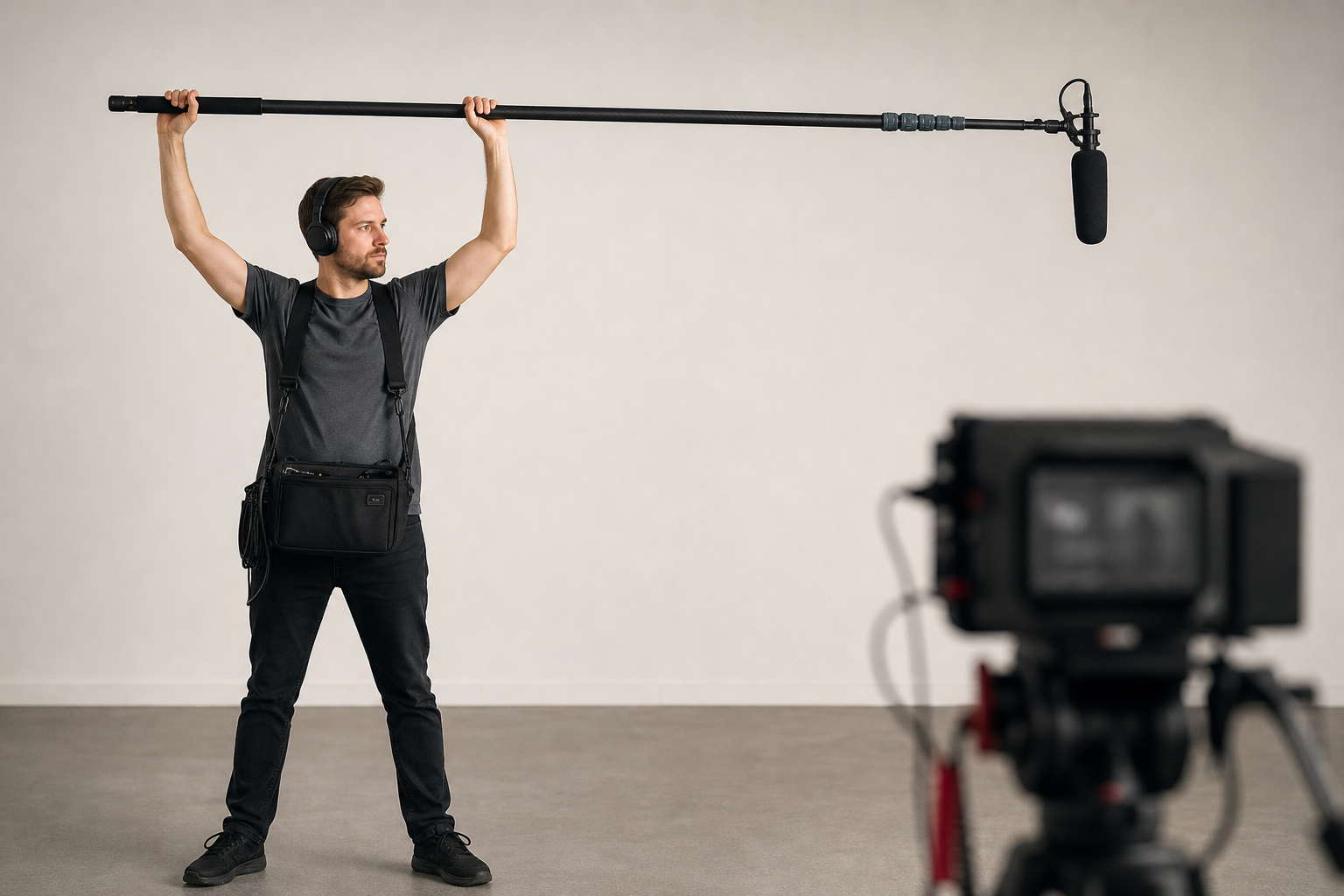 Correct boom operator stance