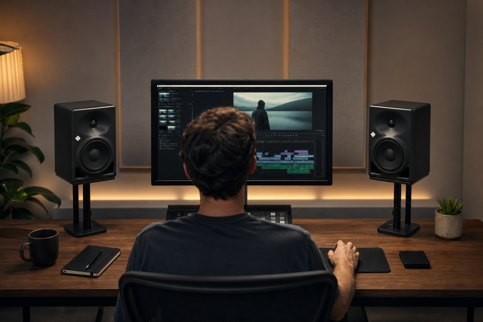 Symmetrical studio monitor setup