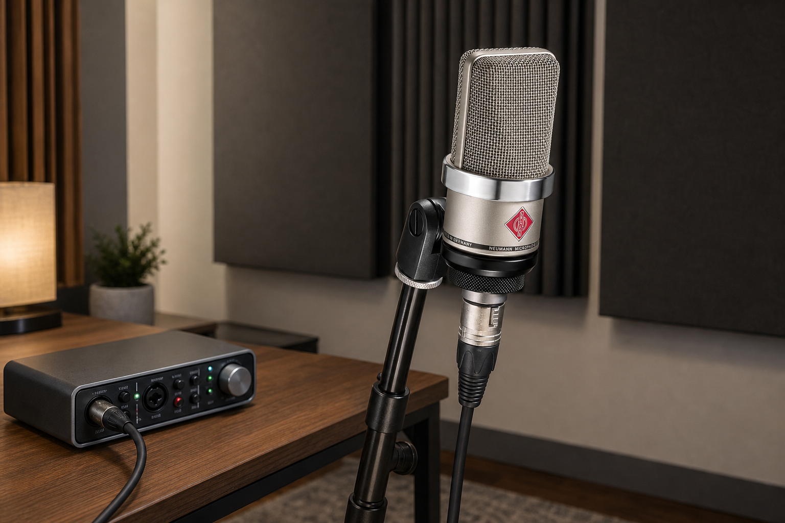 XLR microphone studio setup