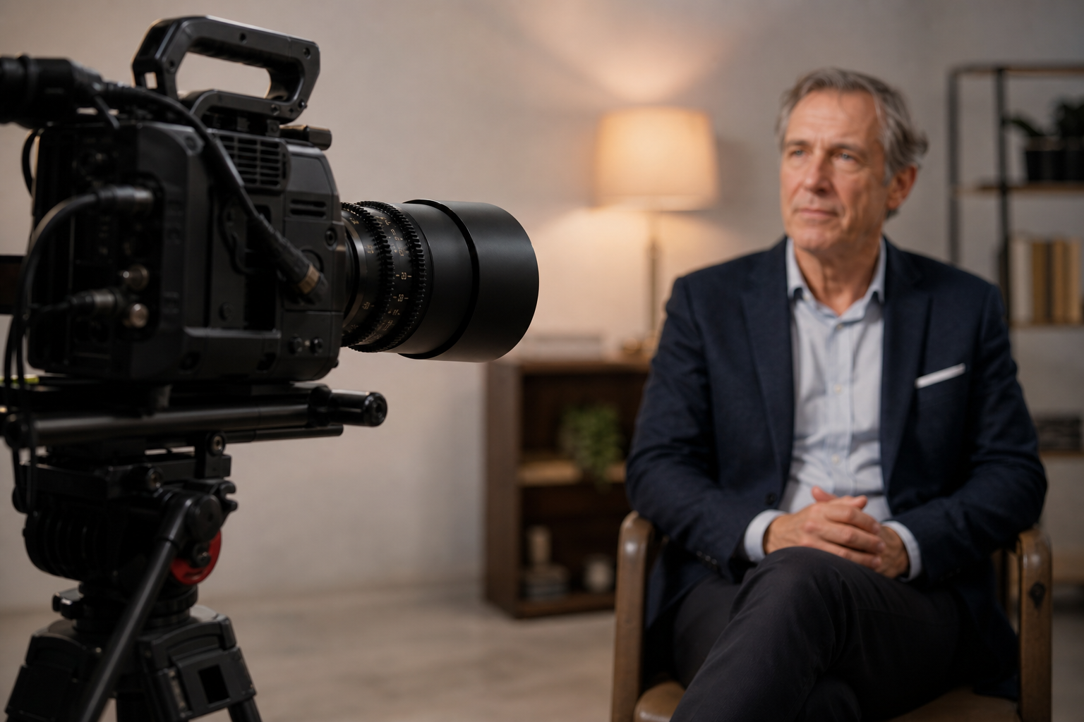Telephoto interview setup