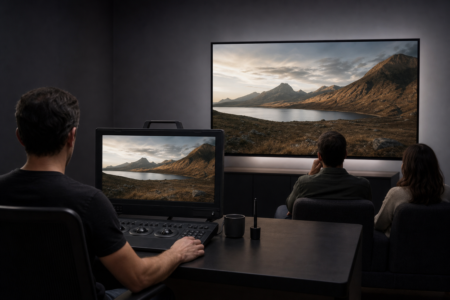 Dual monitor editing suite