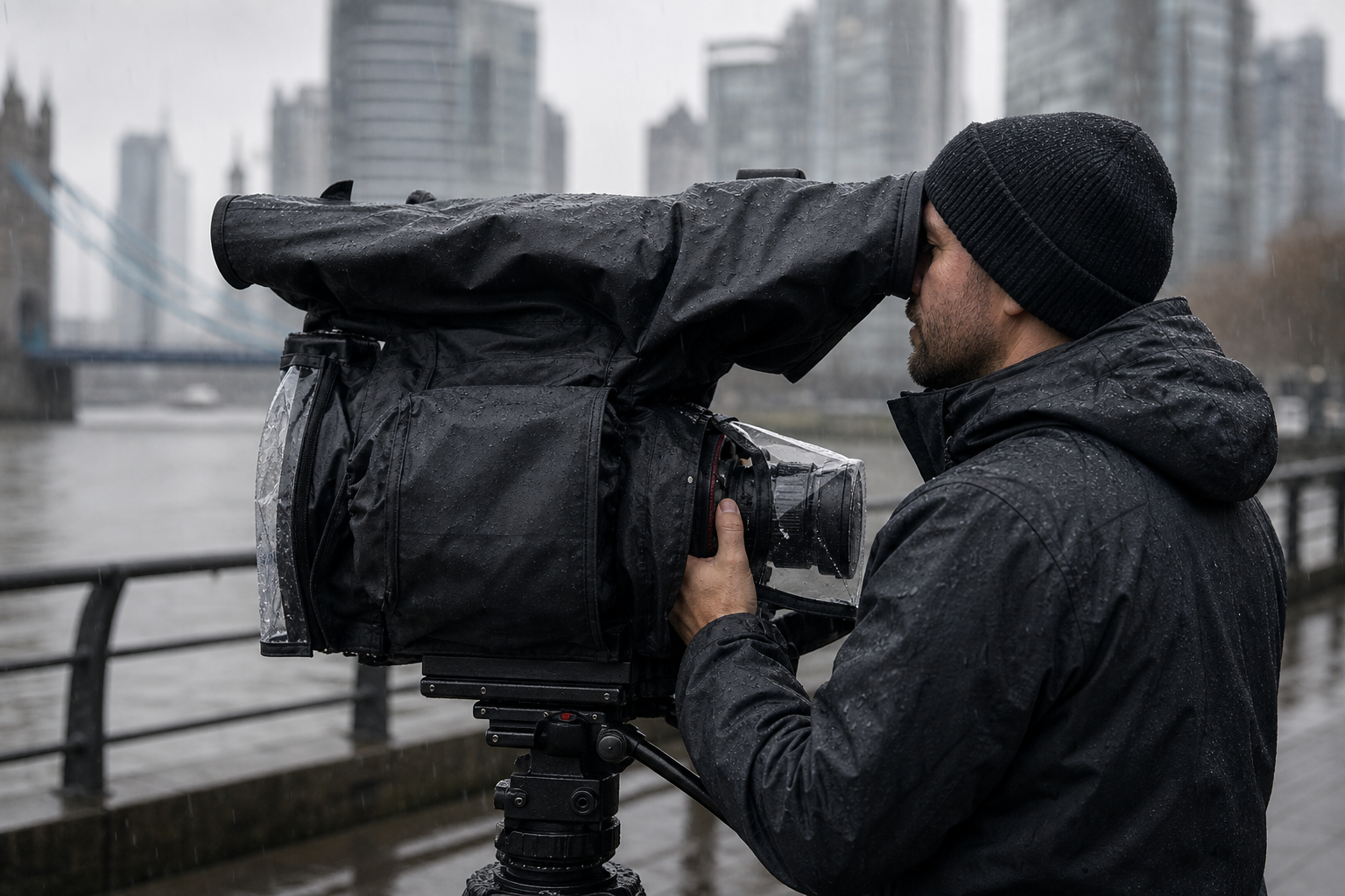 Custom-fit camera rain cover