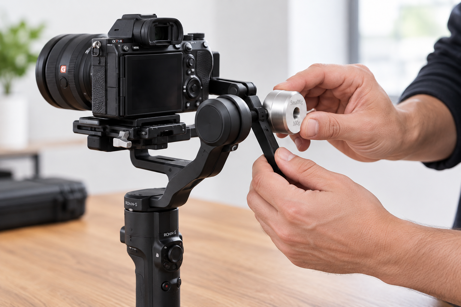 Adding a counterweight to gimbal