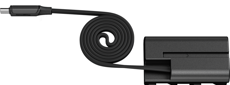 SMALLRIG 6416 Attachable Self-Coiling Dummy Battery Power Cable USB-C for NP-F550