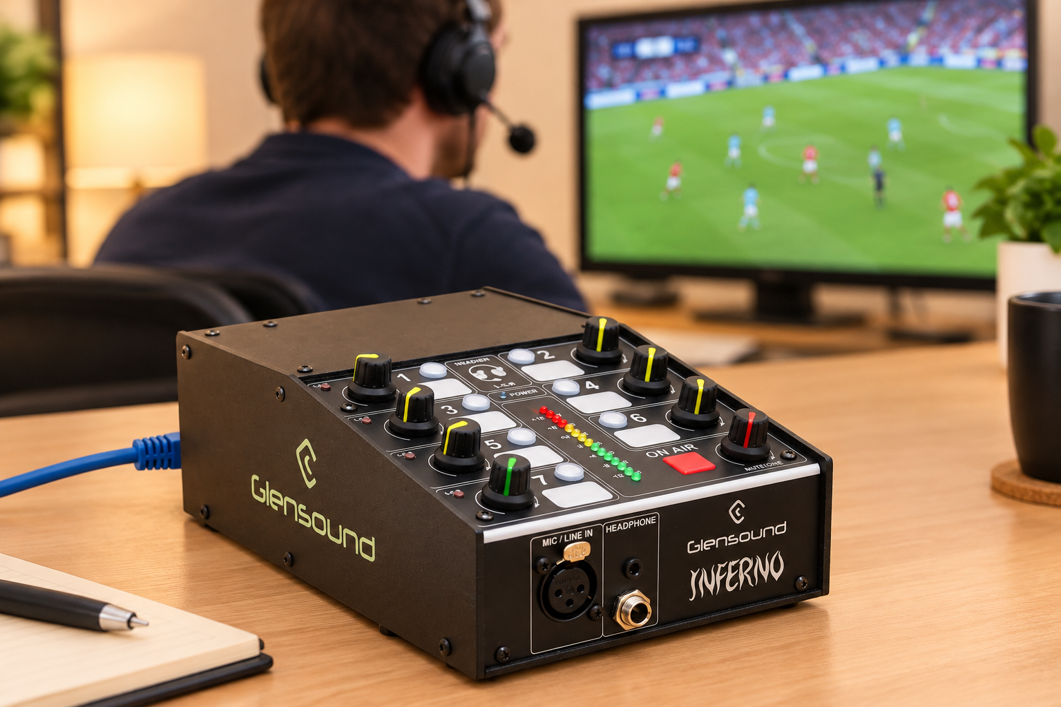 Remote commentator with commentary unit