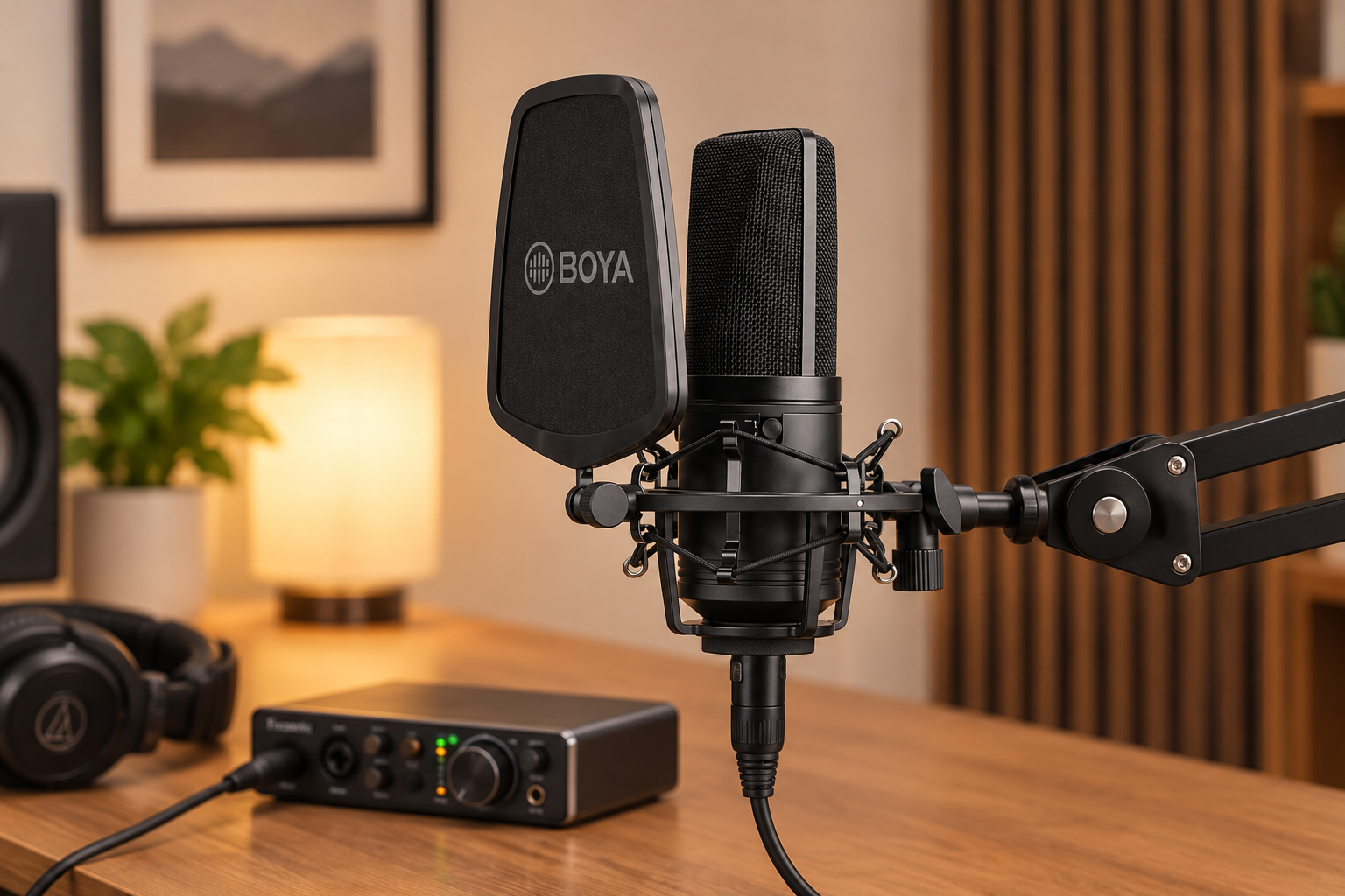 Condenser microphone with audio interface