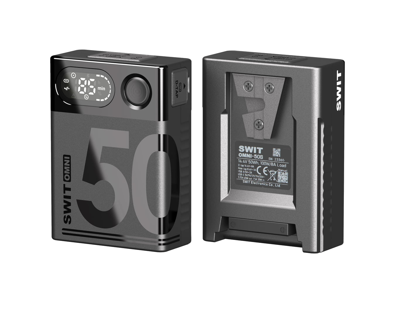 SWIT OMNI-50S | 50Wh 100W-high-load Professional Mini Battery with USB-C for laptop, and LCD Display