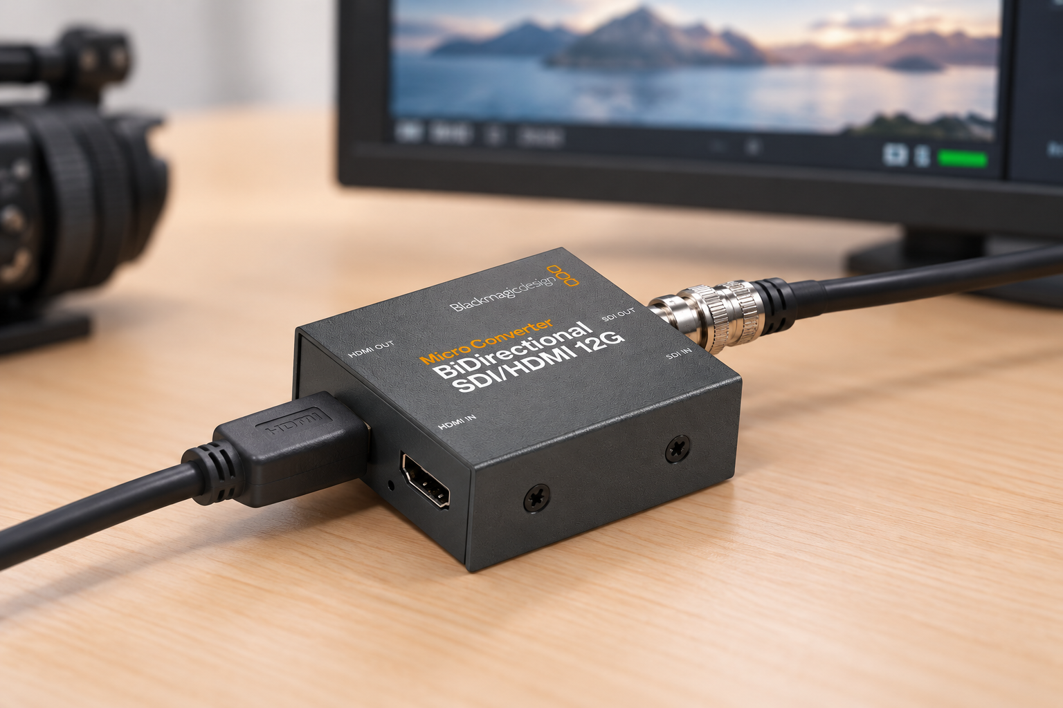 Blackmagic micro converter pöydällä