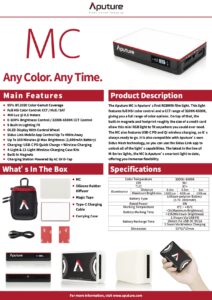 APUTURE MC RGBWW mini LED