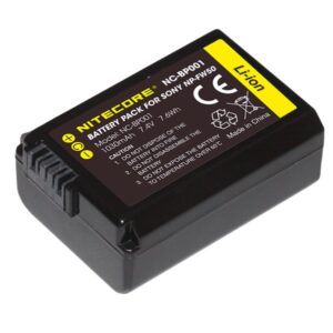 Sony NP-FW50 asendusaku NITECORE NC-BP001, 1030mAh