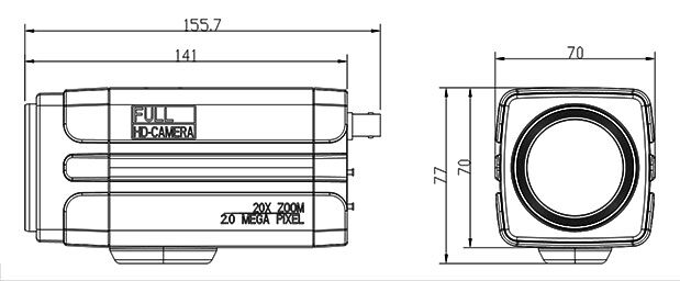 SDI/HDMI/LAN striimiv box-kaamera integreeritud 20x suumiga