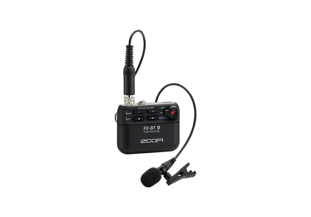ZOOM F2-BT field recorder with Bluetooth and lavalier mic