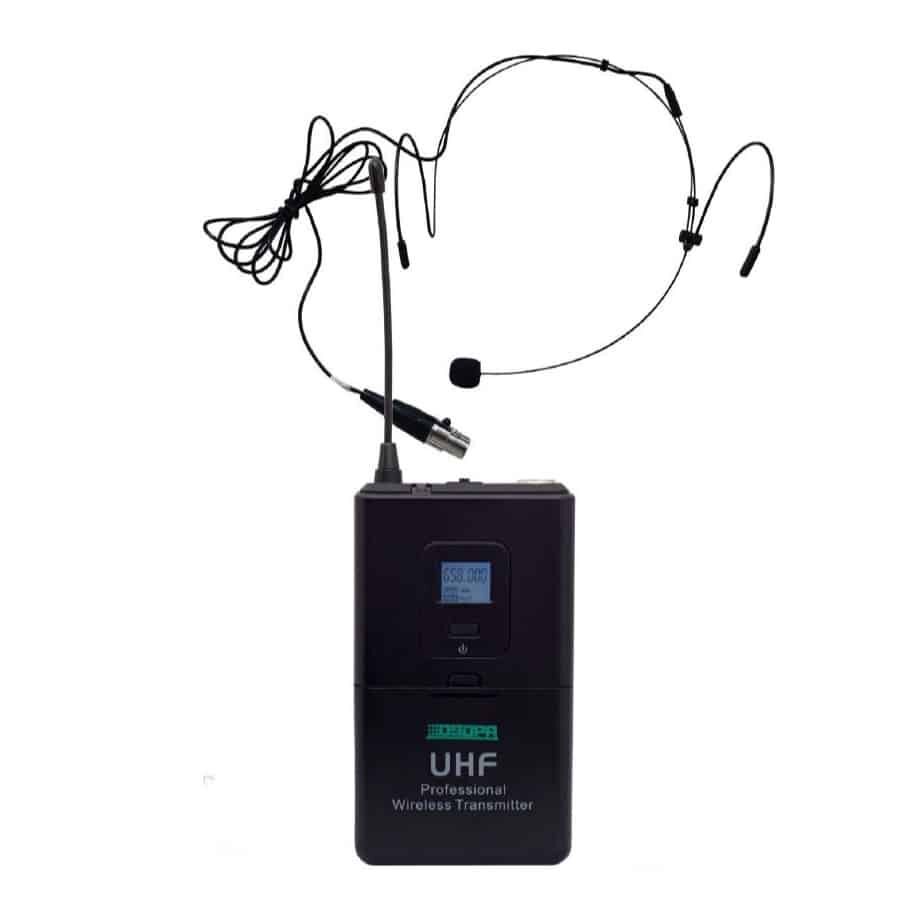 DSPPA D5813 wireless bodypack transmitter with headset microphone