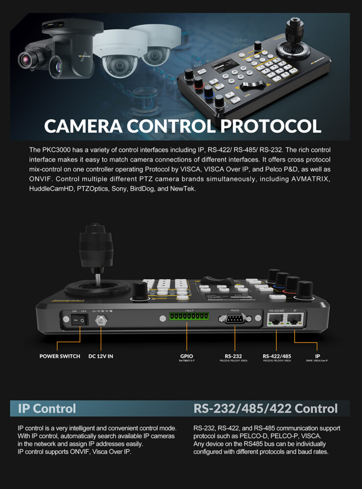AVMATRIX PKC3000 PTZ camera IP network controller
