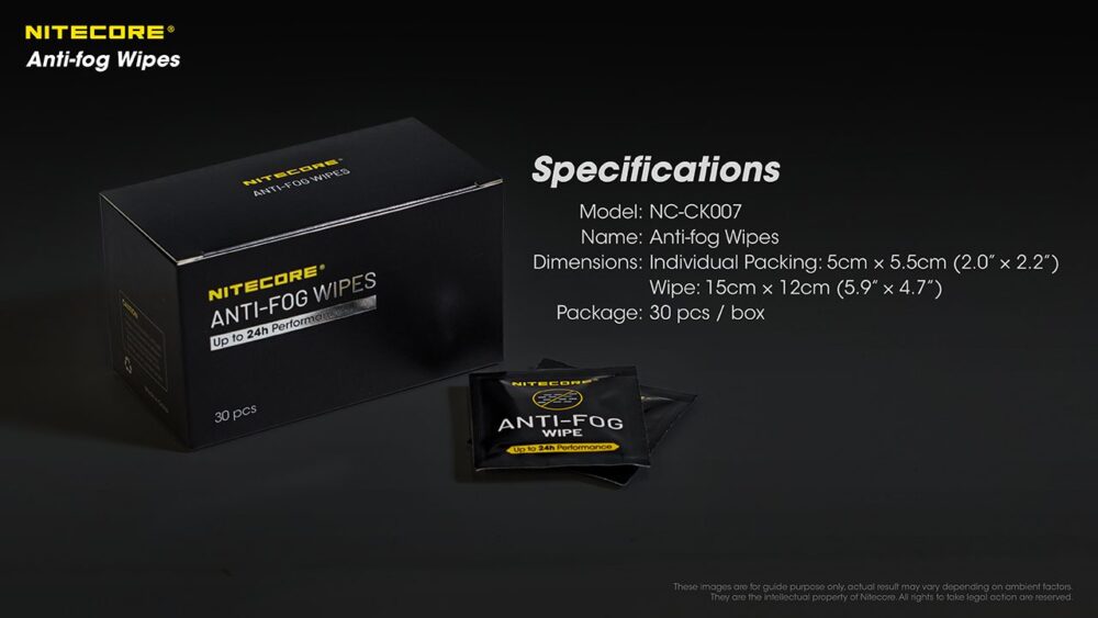 NITECORE Anti-Fog Wipes, 30 packs/box