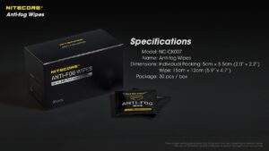 NITECORE Anti-Fog Wipes, 30 packs/box