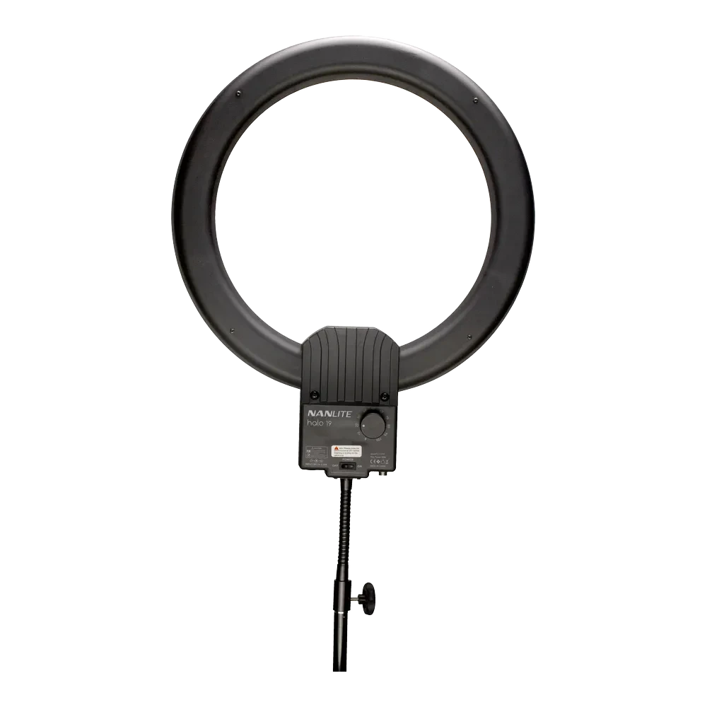 NANLITE Halo19 LED ring light with carrying case