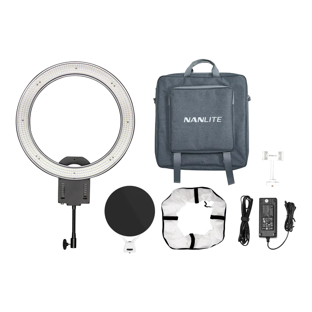 NANLITE Halo19 LED ring light with carrying case