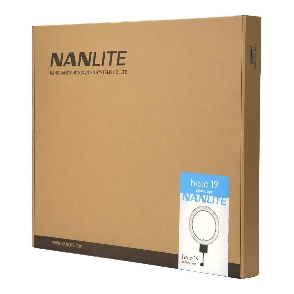 NANLITE Halo19 LED ring light with carrying case