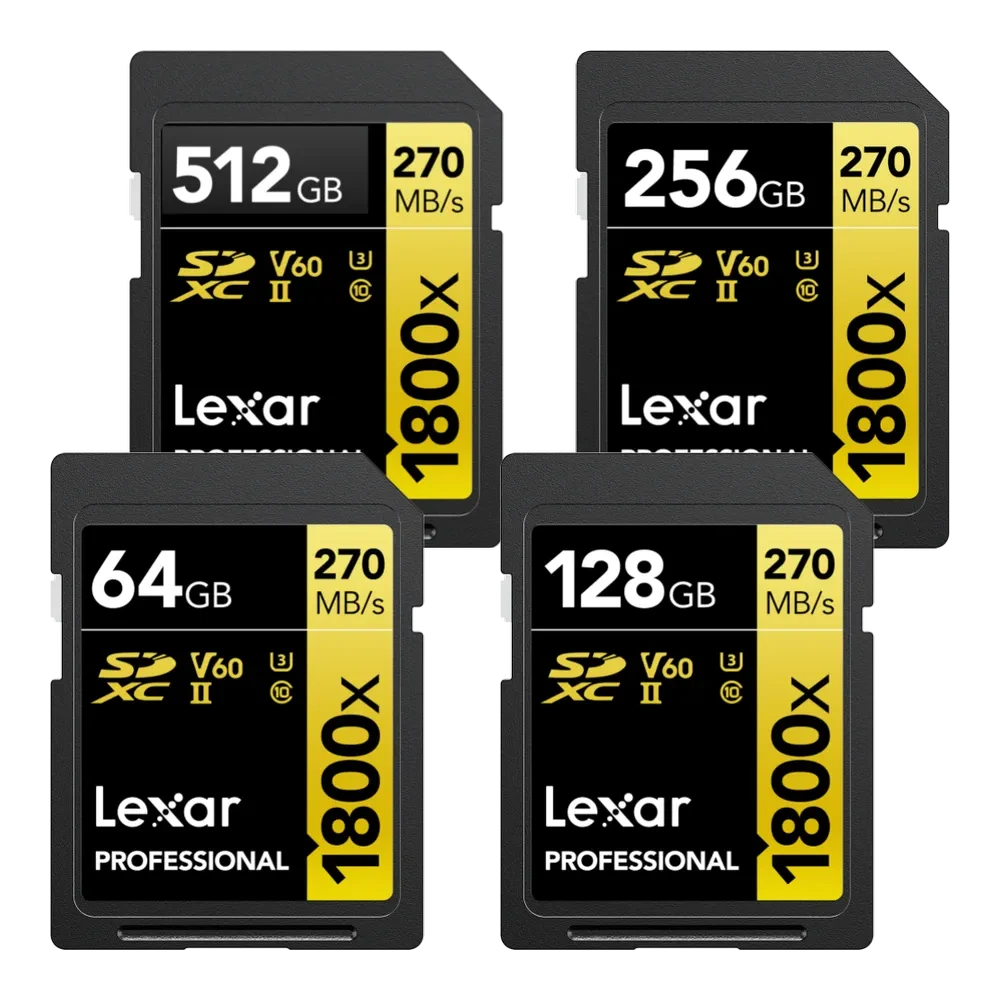 LEXAR Pro 1800x SDXC R270/W180 memory card