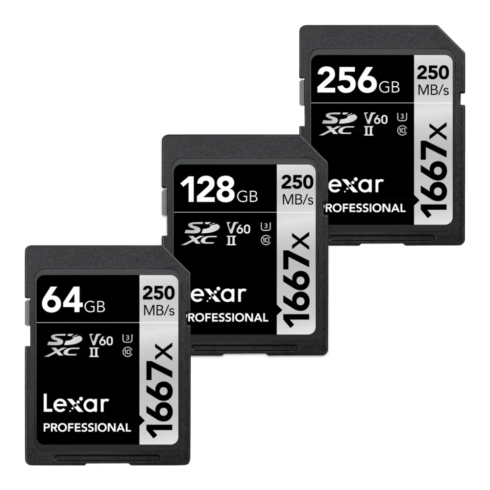 LEXAR Pro 1667x SDXC R250/W120 memory card