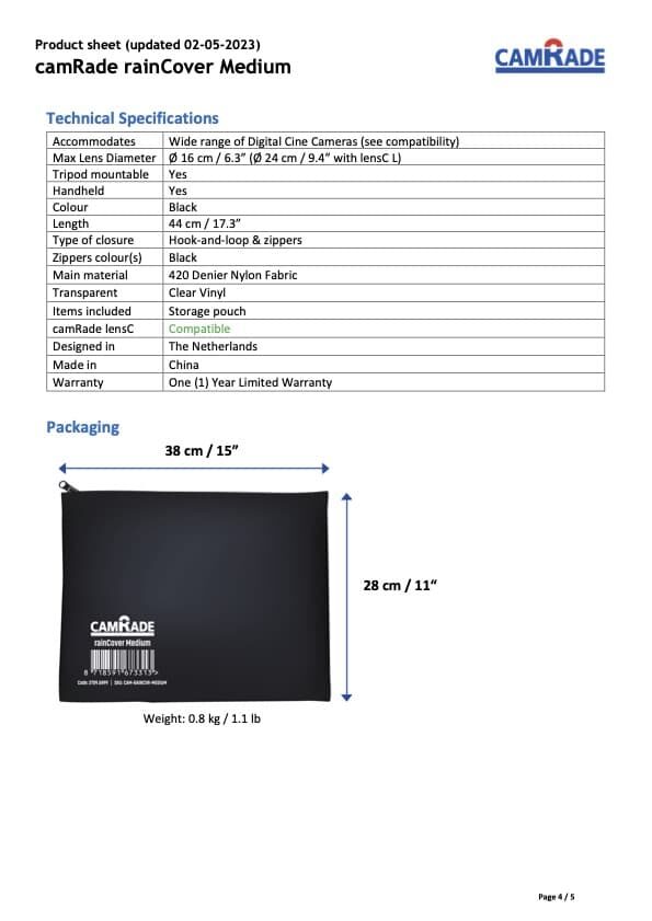 CAMRADE rainCover Medium