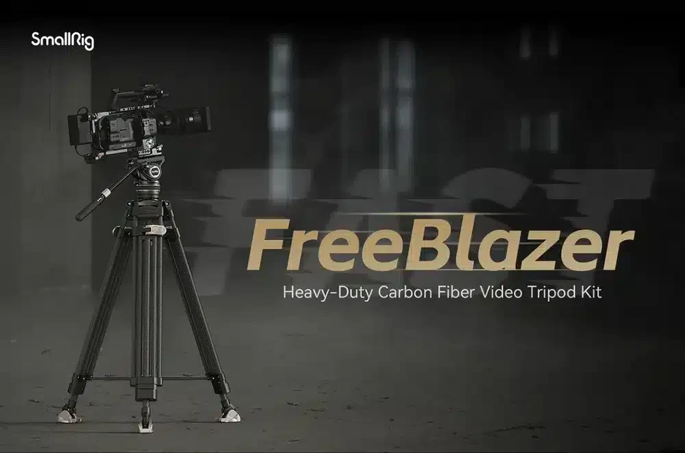 SMALLRIG 3989 Heavy-Duty Carbon Fiber Video Tripod Kit FreeBlazer