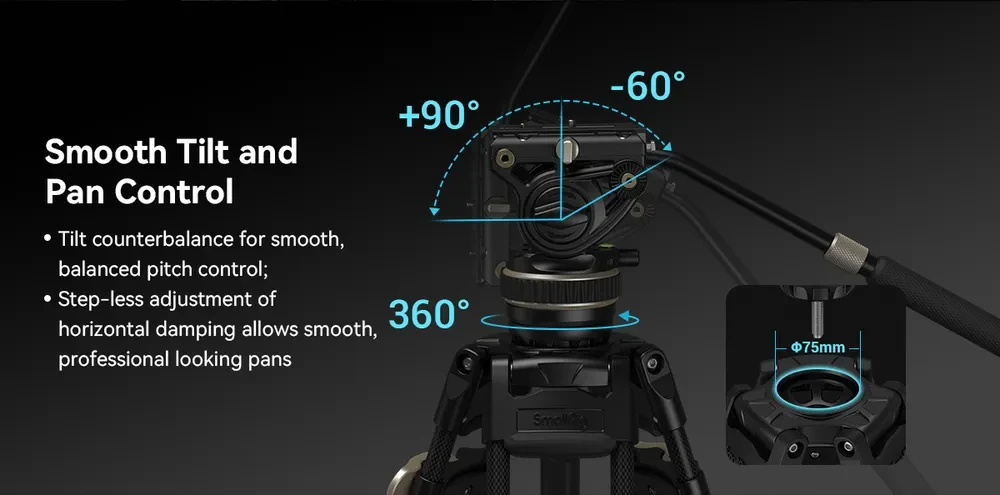 SMALLRIG 3989 Heavy-Duty Carbon Fiber Video Tripod Kit FreeBlazer