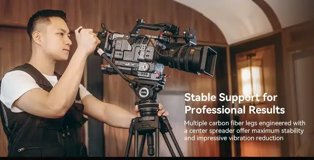 SMALLRIG 3989 Heavy-Duty Carbon Fiber Video Tripod Kit FreeBlazer