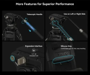 SMALLRIG 3989 Heavy-Duty Carbon Fiber Video Tripod Kit FreeBlazer