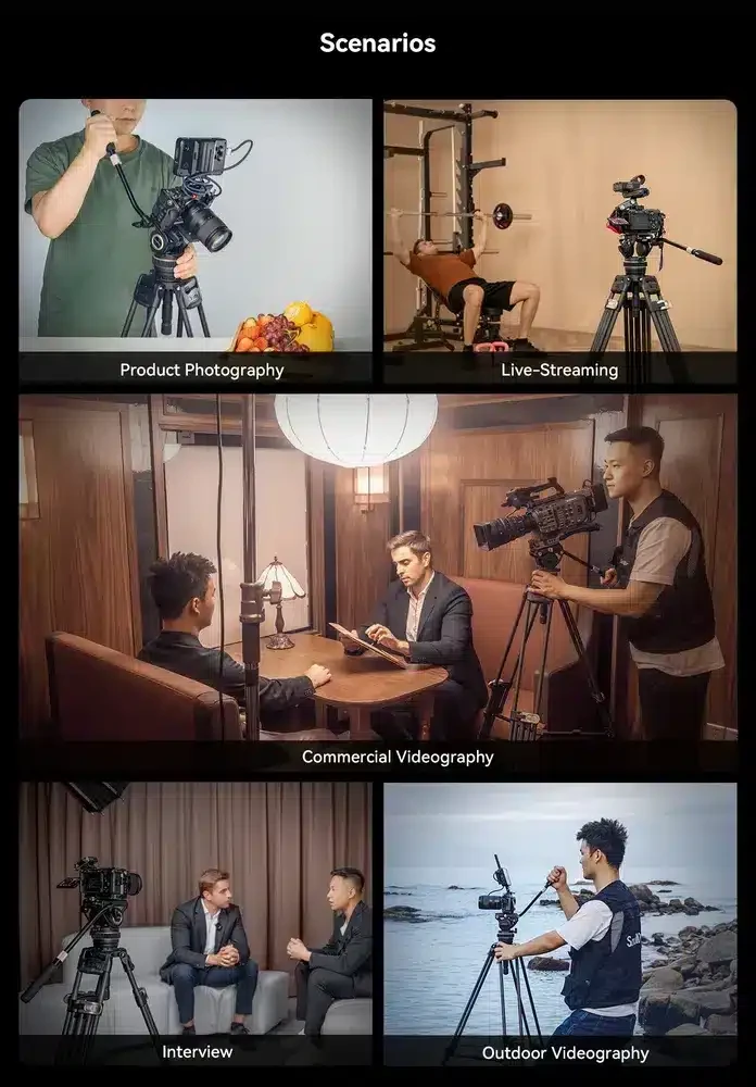 SMALLRIG 3989 Heavy-Duty Carbon Fiber Video Tripod Kit FreeBlazer
