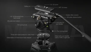 SMALLRIG 4163 Heavy-Duty Aluminium Video Tripod Kit FreeBlazer AD-80