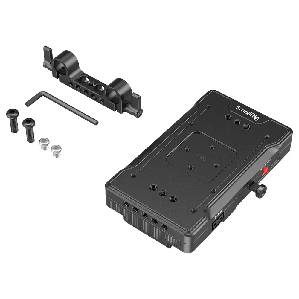 SMALLRIG 3203 Battery Adapter Plate V-Mount with Dual 15mm Rod Clamp
