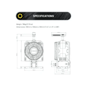 NITECORE Cine Wind portatiivne ventilaator sangaga