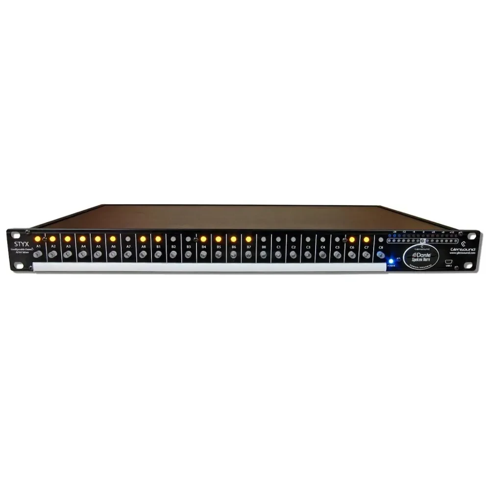 GLENSOUND STYX audio mixer for Dante/AES67 audio networks