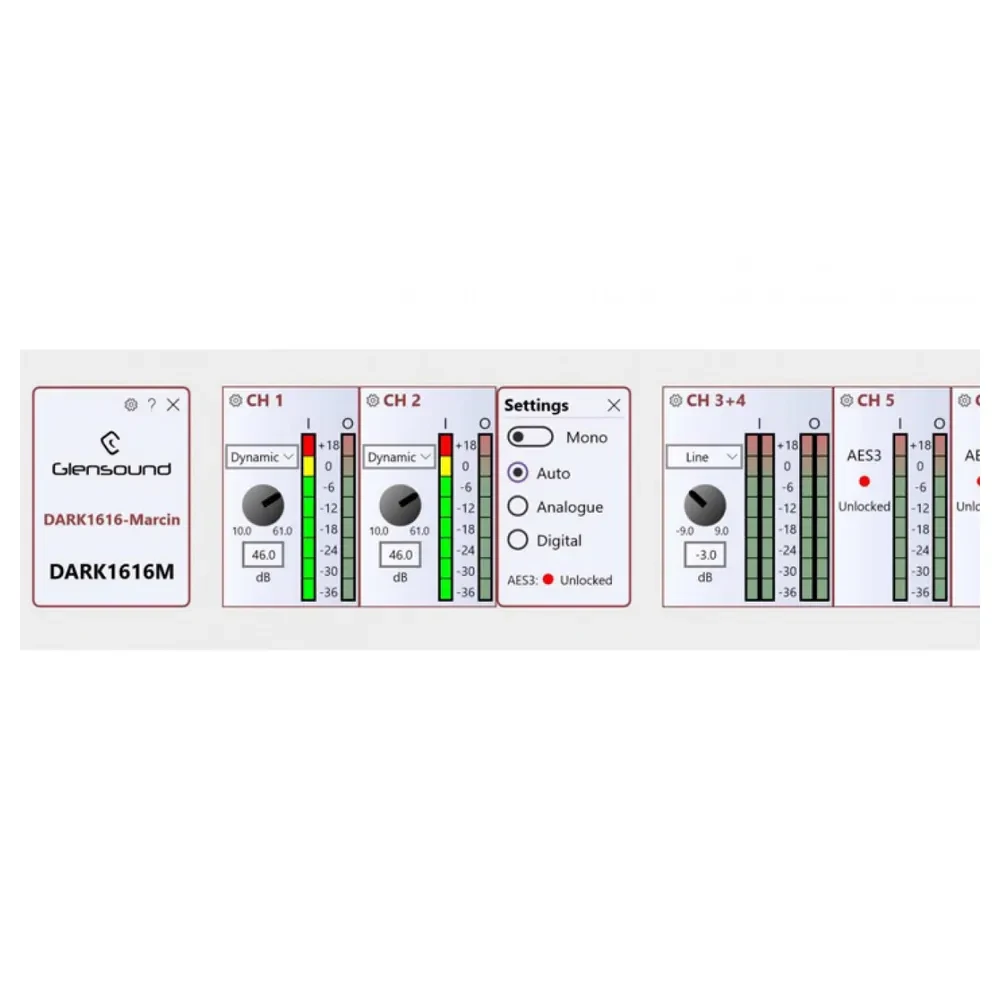 GLENSOUND DARK1616M network audio interface