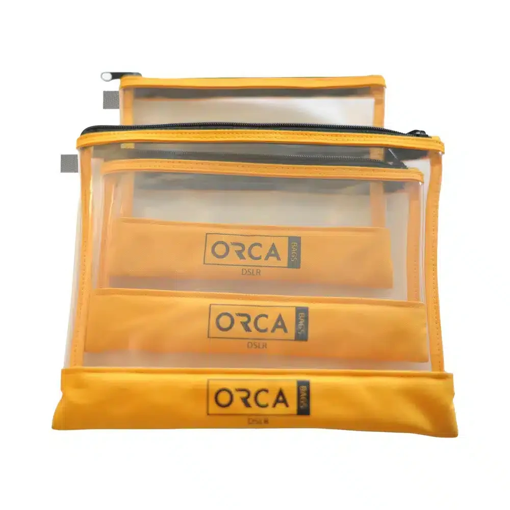 ORCA OR-599 transparent pouches kit for DSLR accessories (3 pcs)