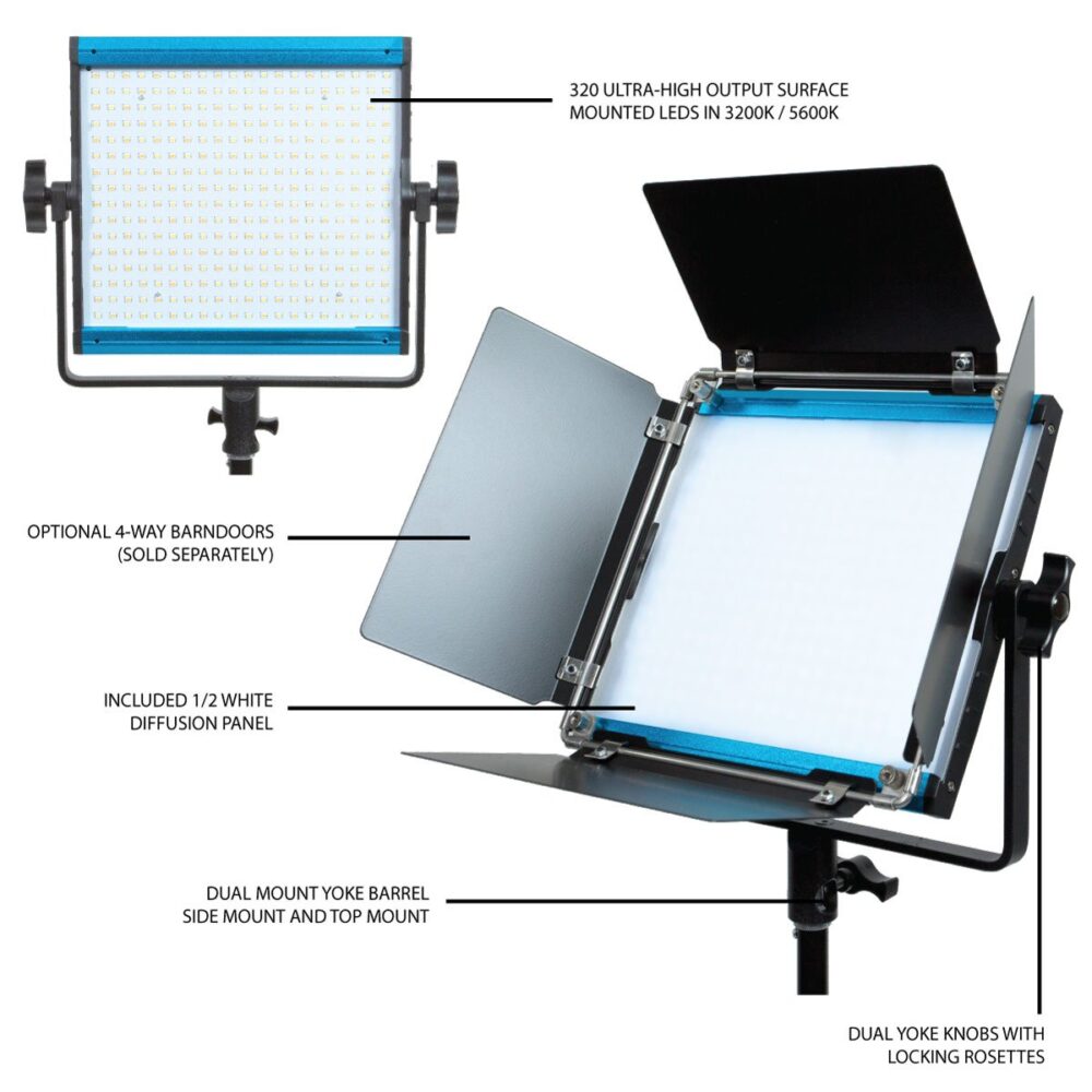DRACAST X Series LED500 Bi-Color LED Video Light Panel (35W)