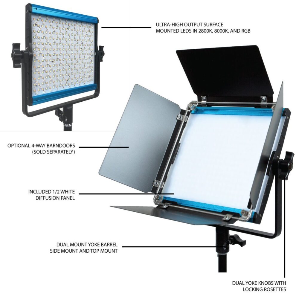 DRACAST X Series LED500 RGBWW LED Video Light Panel (35W)