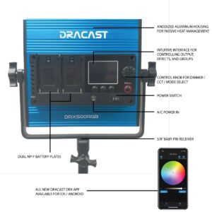DRACAST X Series LED500 RGBWW LED Video Light Panel (35W)