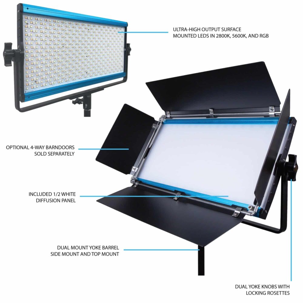 DRACAST X Series LED1000 RGBWW LED Video Light Panel (70W)