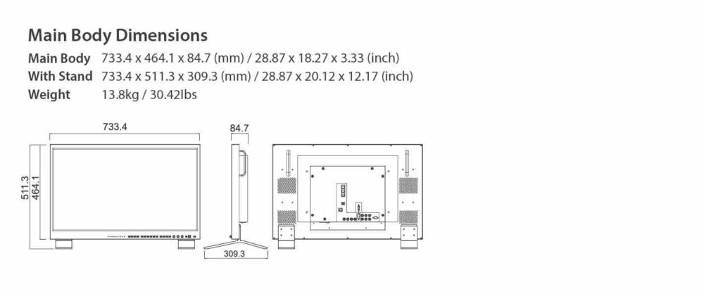 32" TVLOGIC LVM-328W 3G LCD monitor