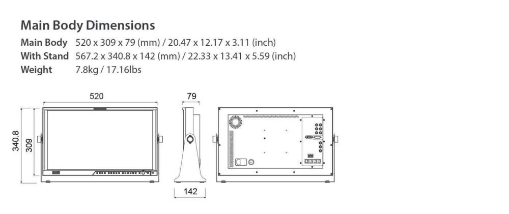 21.5" TVLOGIC LVM-212W 3G multi-format LCD monitor