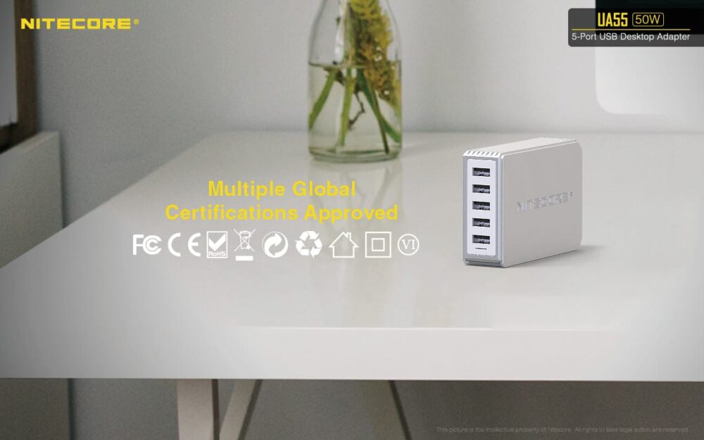 NITECORE UA55 5-Port USB desktop adapter