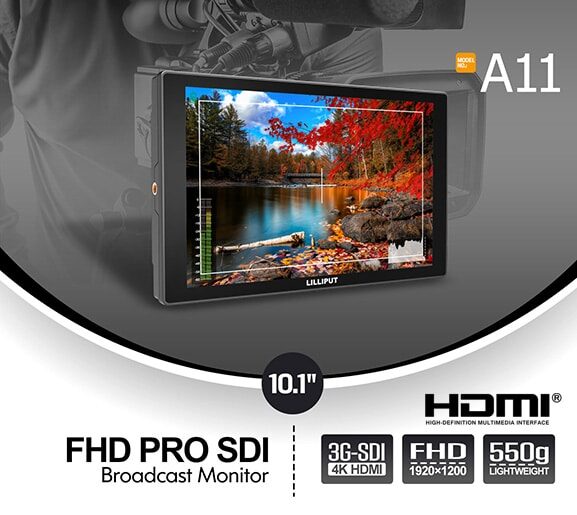 10.1" LILLIPUT A11 monitor, 4K HDMI, 3G-SDI, VGA