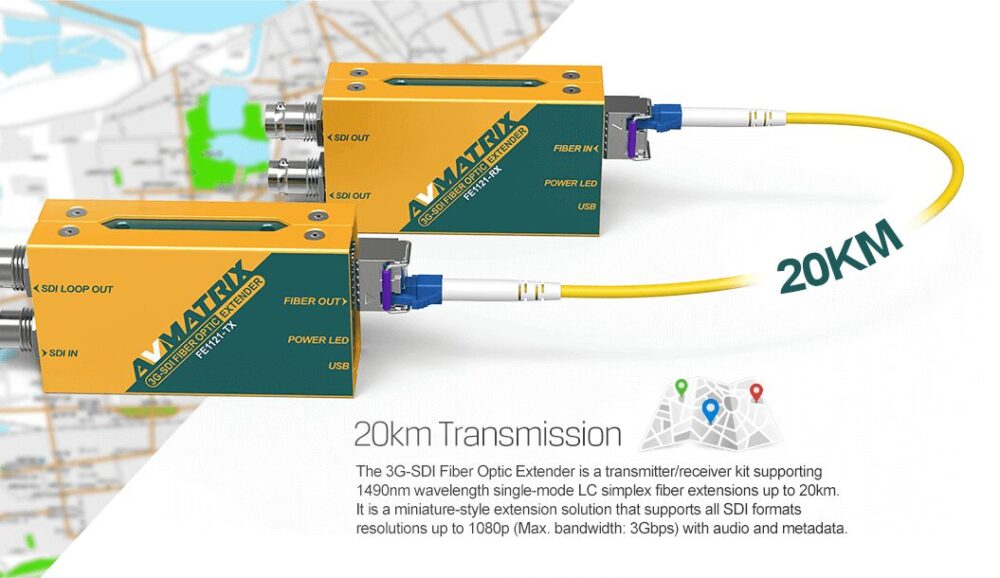 AVMATRIX FE1121 3G-SDI fiber optic extender
