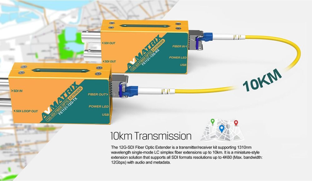 AVMATRIX FE1121-12G 12G-SDI fiber optic extender