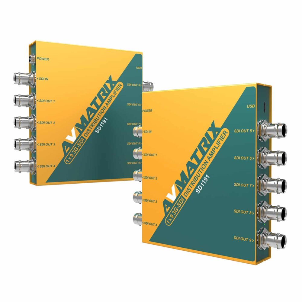 AVMATRIX SD1191 1×9 SDI reclocking distribution amplifier