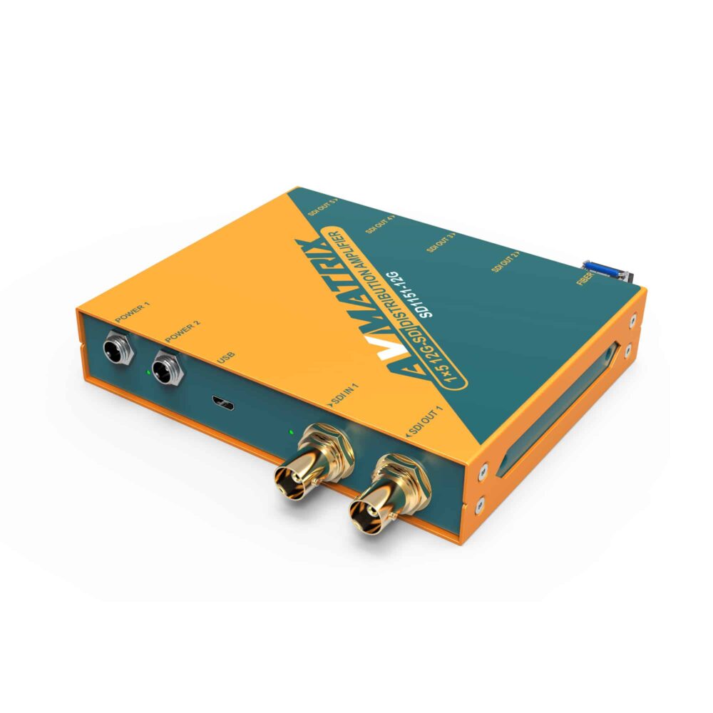 AVMATRIX SD1151-12G 1×5 12G-SDI reclocking distribution amplifier